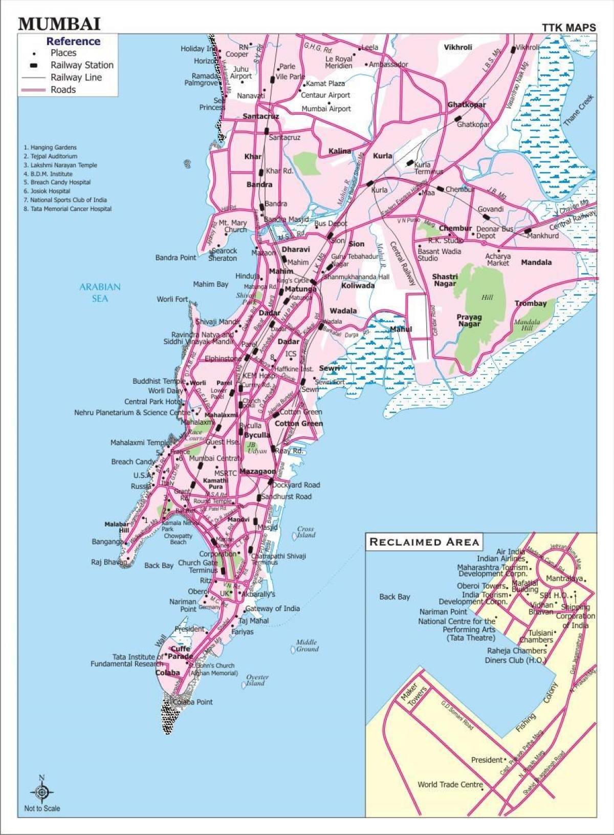 mapa Bombaj grad