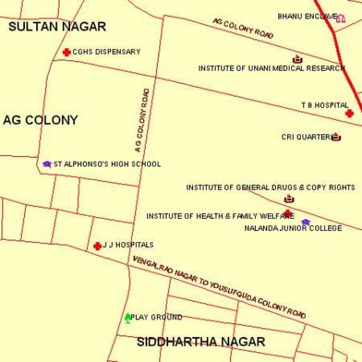 JJ Bolnici Mumbai mapu