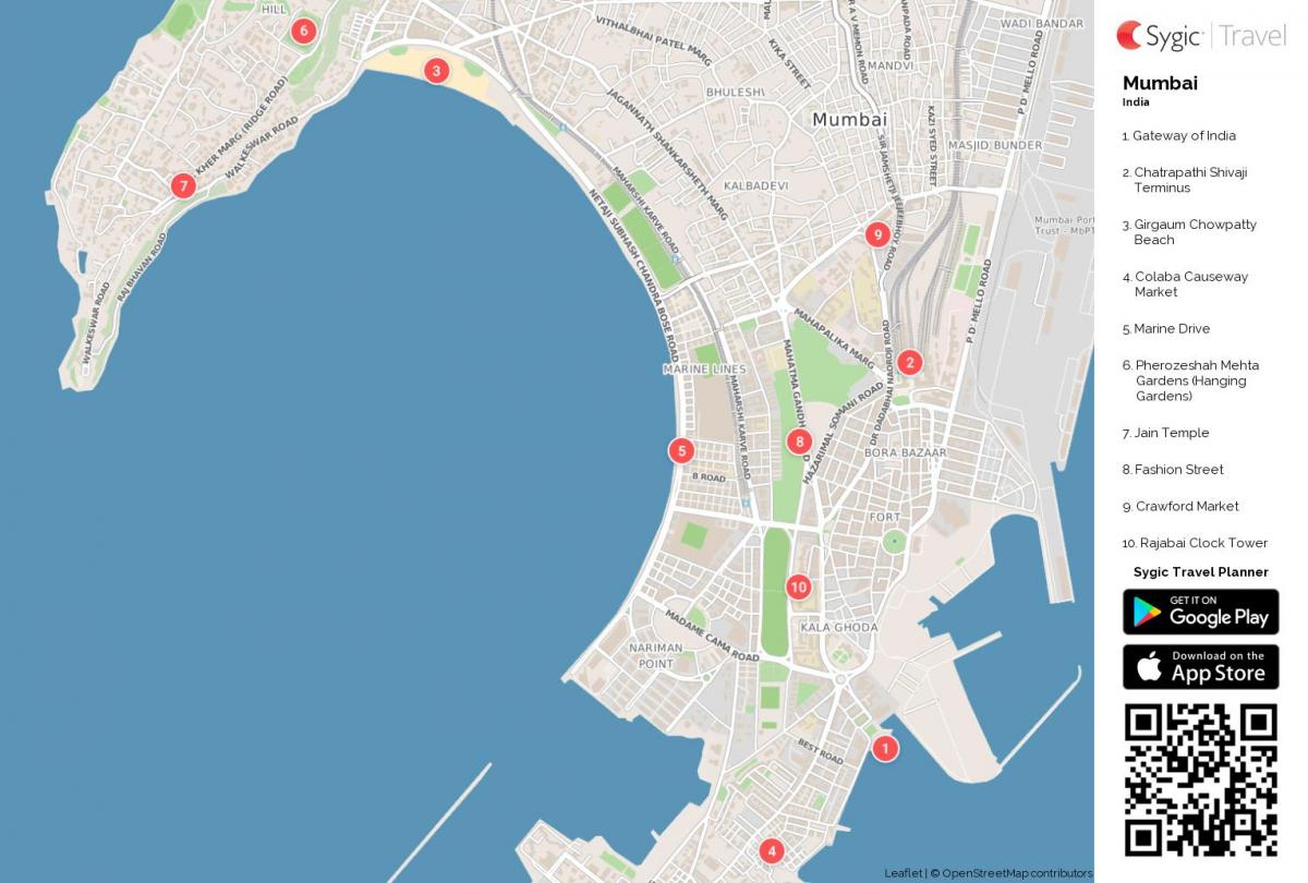mapa na jug Bombaj