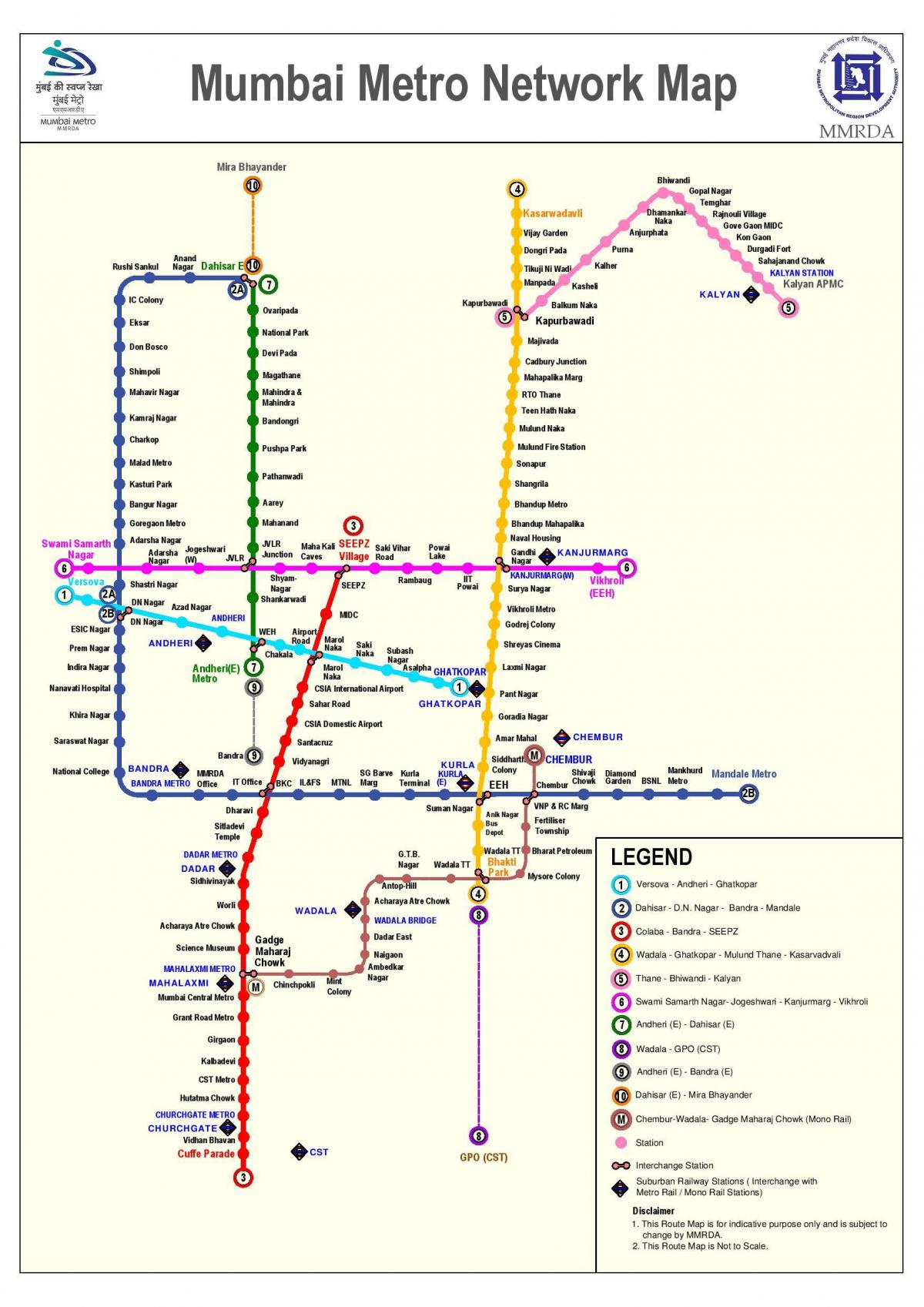 Mumbai metro stanicu mapu