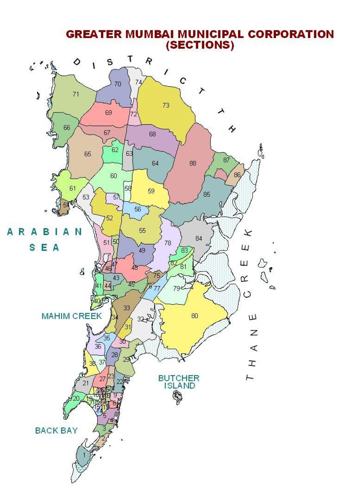 mapa Mumbai distriktu
