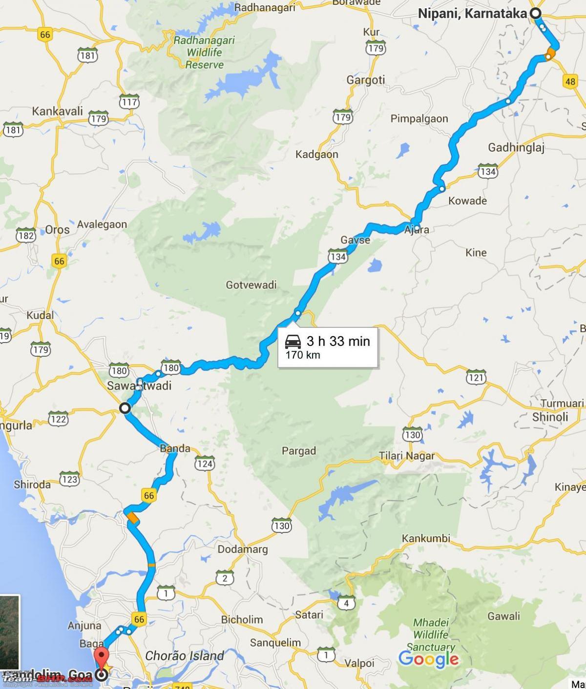 Mumbai u gou autoput mapu