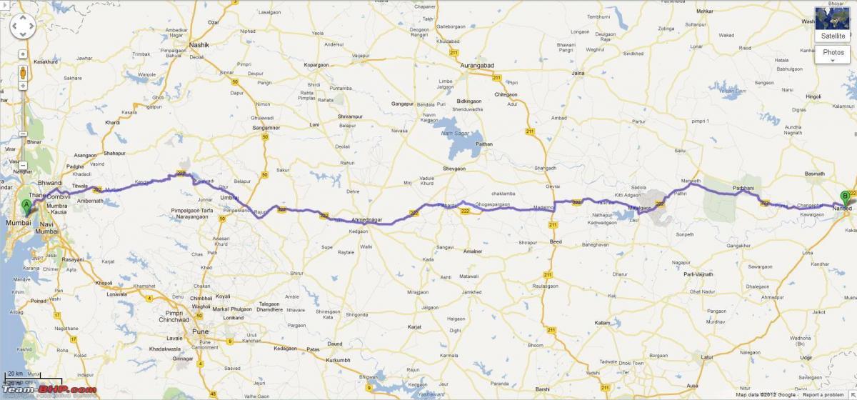 Mumbai nagpur autoput put mapu