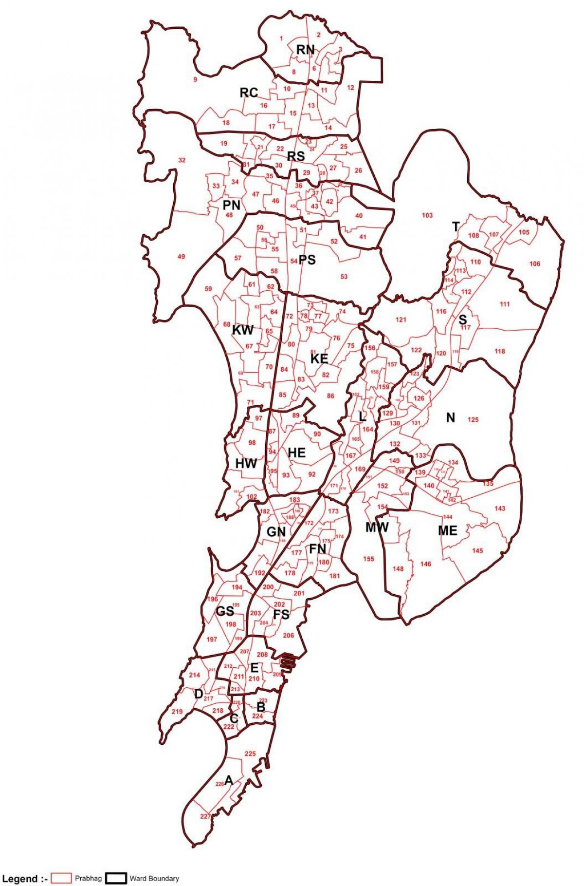 Mumbai kartu područja mudar