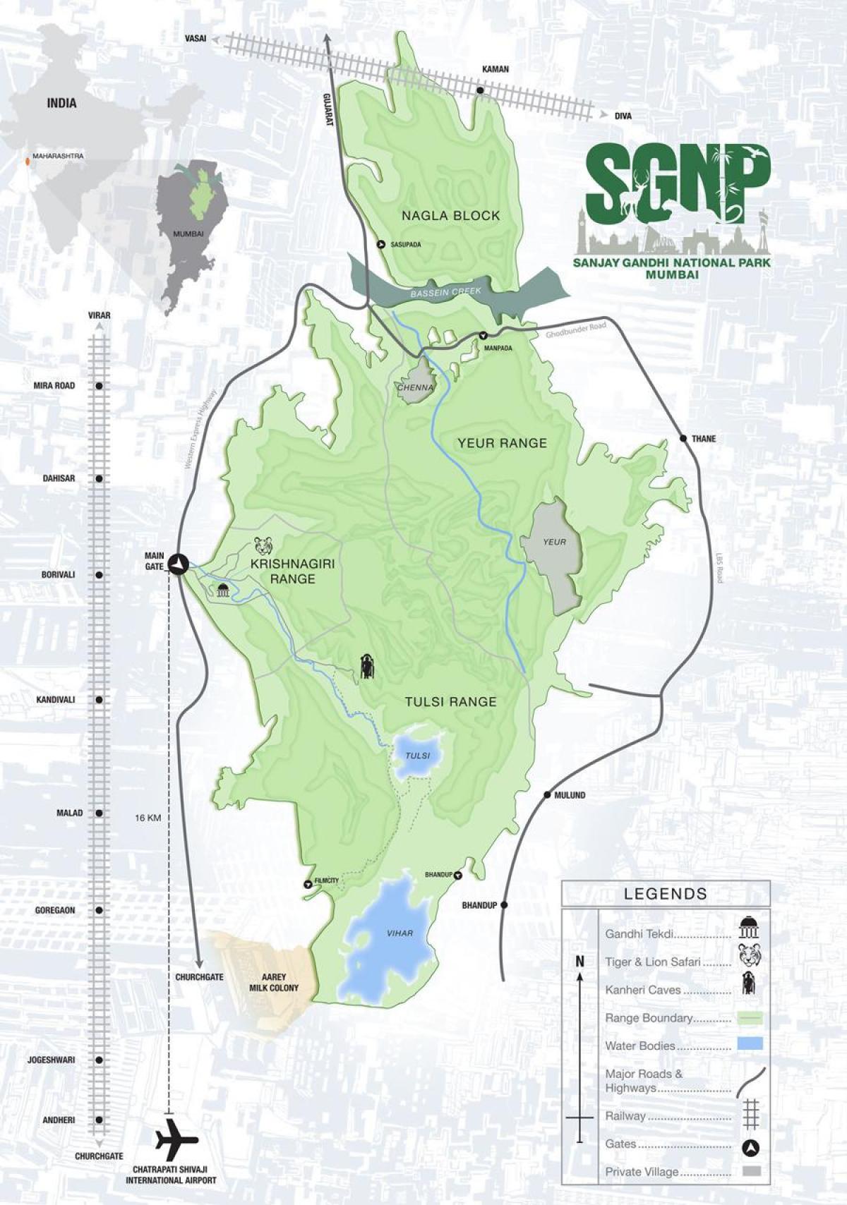 mapa sanjay gandi je nacionalni park