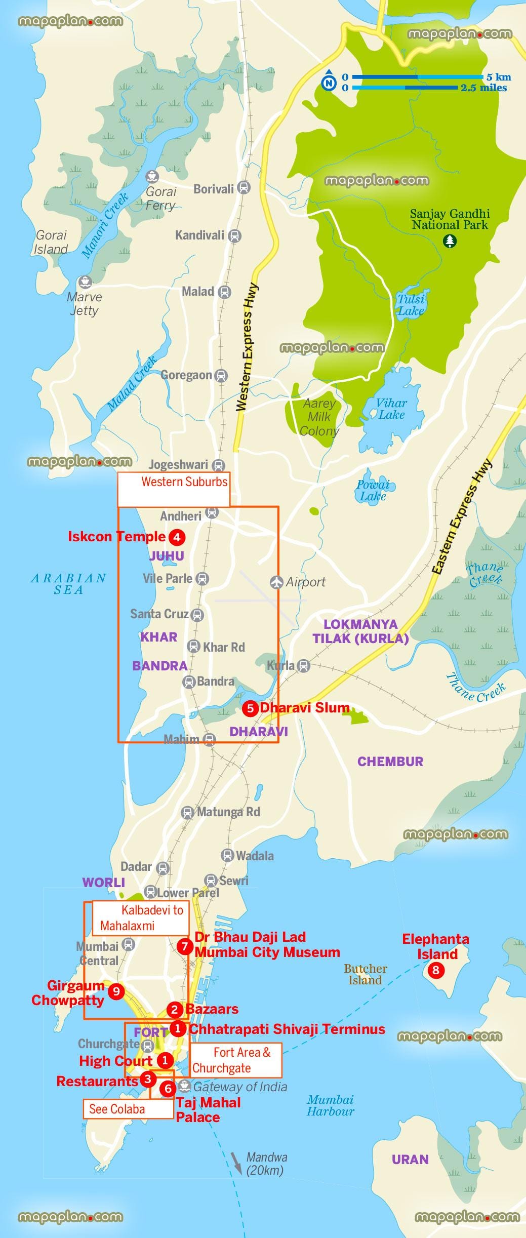 mapa veće Mumbai