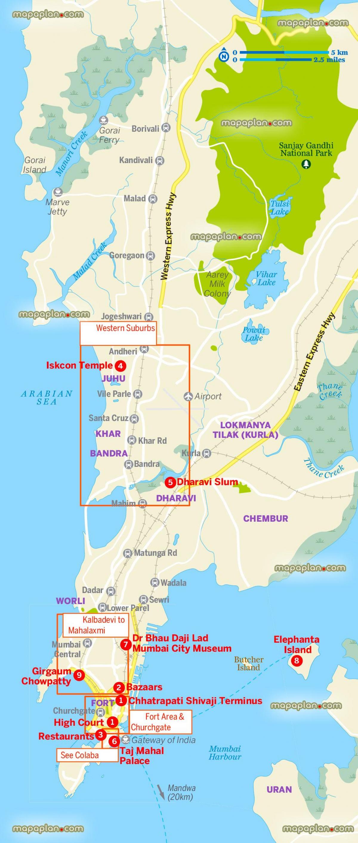 mapa veće Mumbai