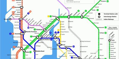 Mapa Mumbai lokalne vozu