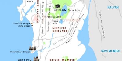Mapa Mumbai turističke mjesta